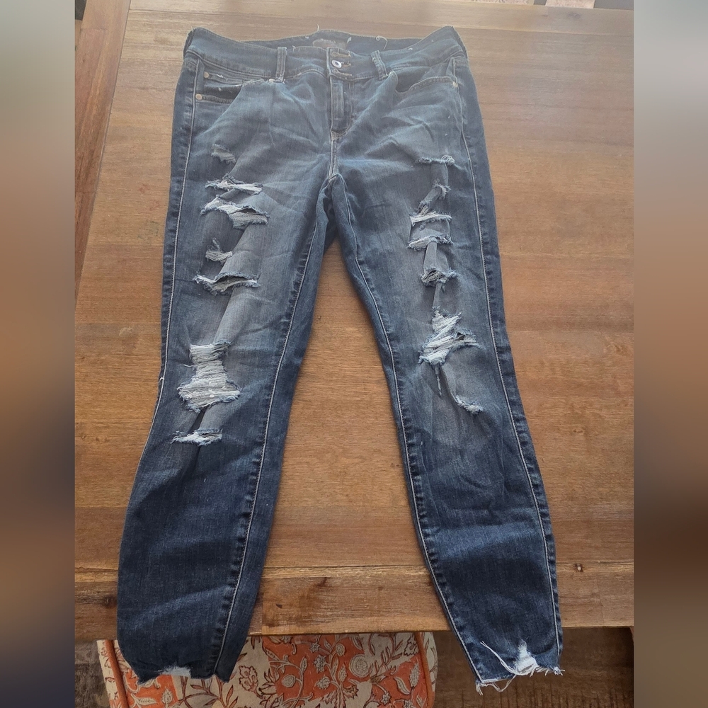 Torrid Navy Ripped Skinny Jeans